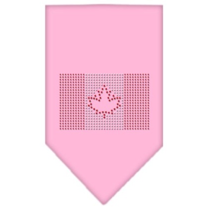 Canadian Flag Rhinestone Bandana Light Pink Large