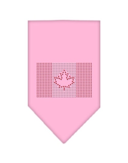 Canadian Flag Rhinestone Bandana Light Pink Large