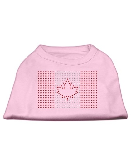 Canadian Flag Rhinestone Shirts Light Pink L