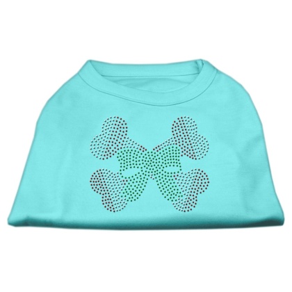 Candy Cane Crossbones Rhinestone Shirt Aqua L