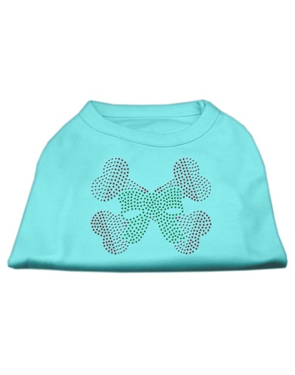 Candy Cane Crossbones Rhinestone Shirt Aqua L