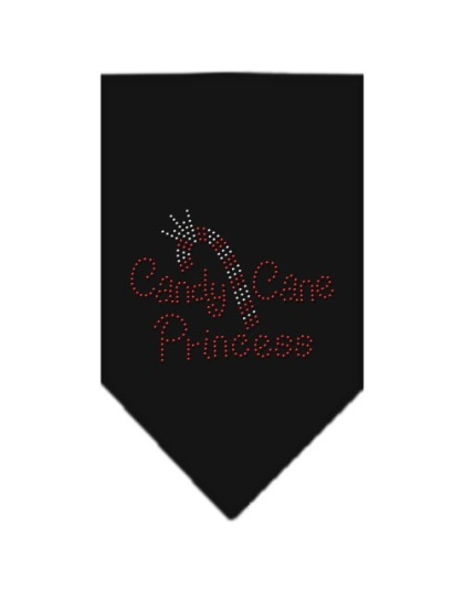 Candy Cane Princess Rhinestone Bandana Black Large