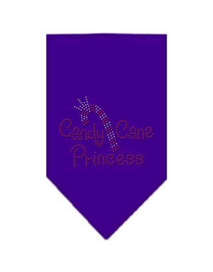 Candy Cane Princess Rhinestone Bandana Purple Large