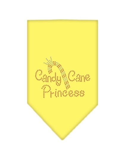 Candy Cane Princess Rhinestone Bandana Yellow Large