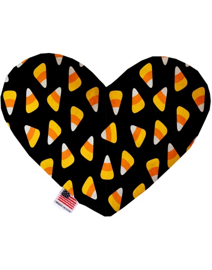 Candy Corn 6 Inch Heart Dog Toy