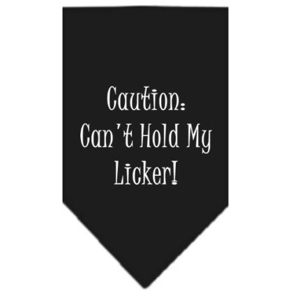 Can't Hold My Licker Screen Print Bandana Black Large