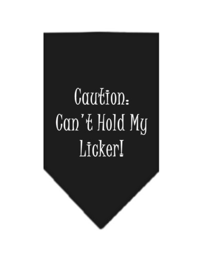 Can't Hold My Licker Screen Print Bandana Black Large