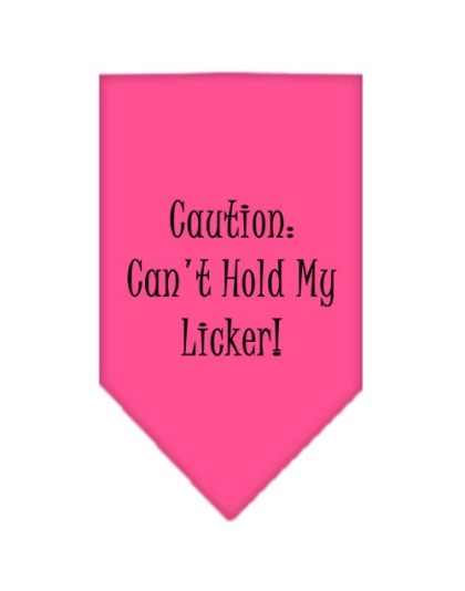 Can't Hold My Licker Screen Print Bandana Bright Pink Large