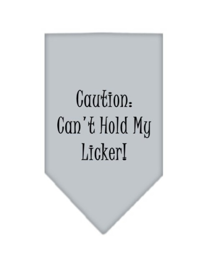 Can't Hold My Licker Screen Print Bandana Grey Large