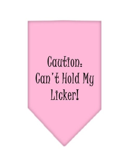 Can't Hold My Licker Screen Print Bandana Light Pink Large