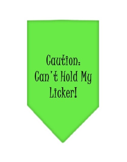 Can't Hold My Licker Screen Print Bandana Lime Green Large