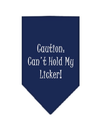 Can't Hold My Licker Screen Print Bandana Navy Blue large