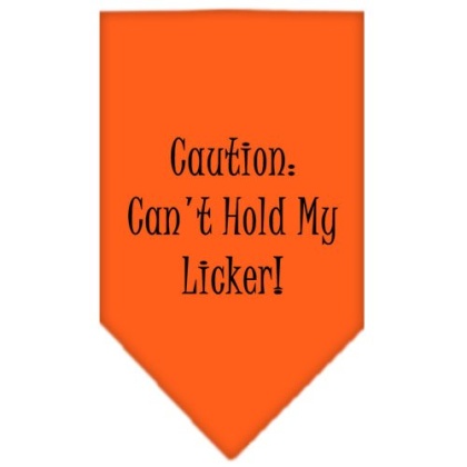 Can't Hold My Licker Screen Print Bandana Orange Large