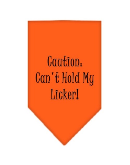 Can't Hold My Licker Screen Print Bandana Orange Large