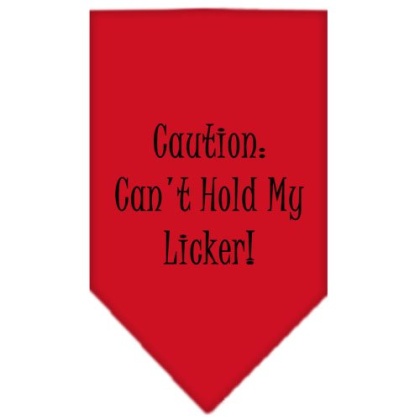 Can't Hold My Licker Screen Print Bandana Red Large