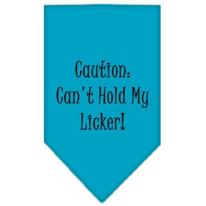 Can't Hold My Licker Screen Print Bandana Turquoise Large