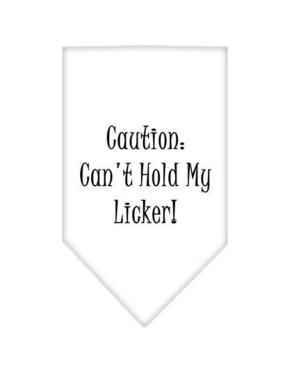 Can't Hold My Licker Screen Print Bandana White Large