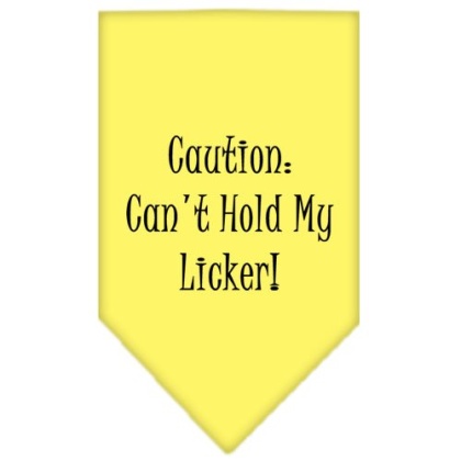 Can't Hold My Licker Screen Print Bandana Yellow Large