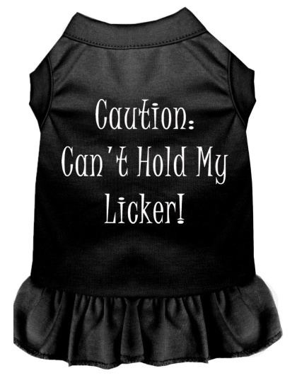 Can't Hold My Licker Screen Print Dress Black 4X (22)