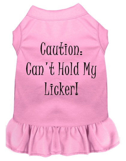 Can't Hold My Licker Screen Print Dress Light Pink 4X (22)