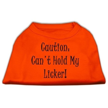 Can't Hold My Licker Screen Print Shirts Orange Lg