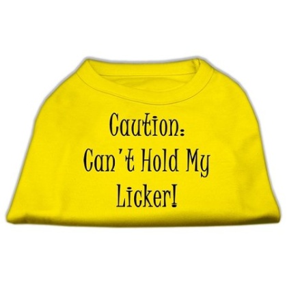 Can't Hold My Licker Screen Print Shirts Yellow Lg