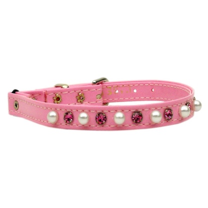 Cat Safety w/ Band Patent Pearl and Crystals Pink 10