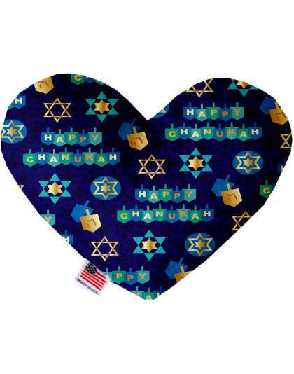 Chanukah Bliss 6 Inch Canvas Heart Dog Toy