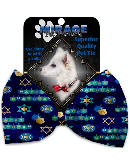 Chanukah Bliss Pet Bow Tie Collar Accessory with Velcro