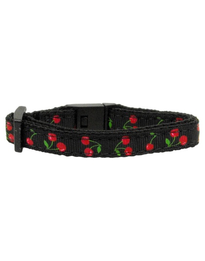 Cherries Nylon Collar Black Cat Safety