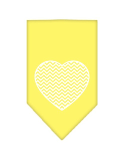 Chevron Heart Screen Print Bandana Yellow Large