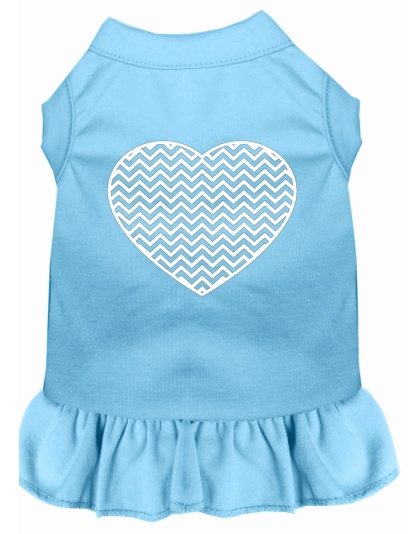 Chevron Heart Screen Print Dress Baby Blue 4X (22)