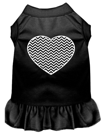 Chevron Heart Screen Print Dress Black 4X (22)