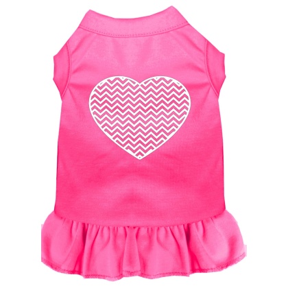 Chevron Heart Screen Print Dress Bright Pink 4X (22)