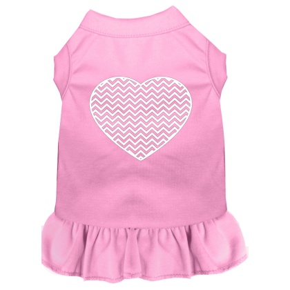 Chevron Heart Screen Print Dress Light Pink 4X (22)