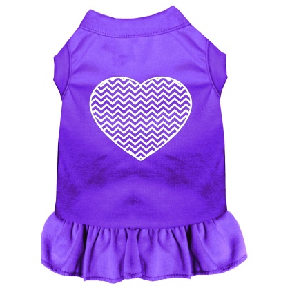 Chevron Heart Screen Print Dress Purple 4X (22)