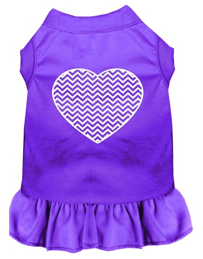 Chevron Heart Screen Print Dress Purple 4X (22)