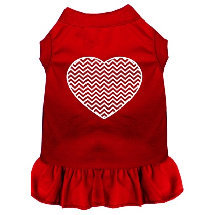 Chevron Heart Screen Print Dress Red 4X (22)