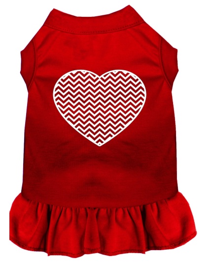 Chevron Heart Screen Print Dress Red 4X (22)