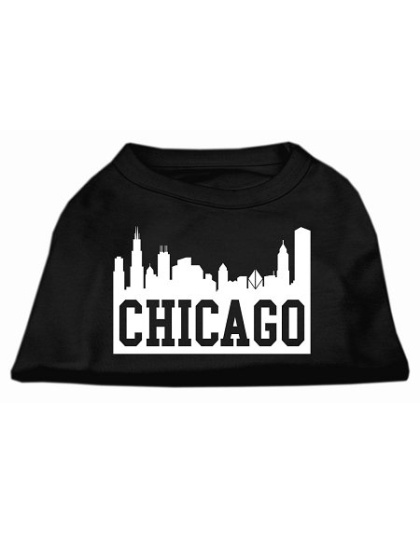 Chicago Skyline Screen Print Shirt Black Lg