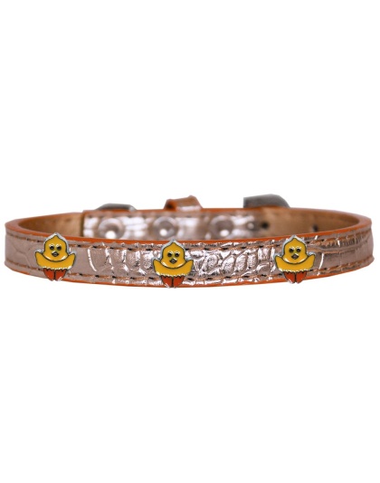 Chickadee Widget Croc Dog Collar Copper Size 10