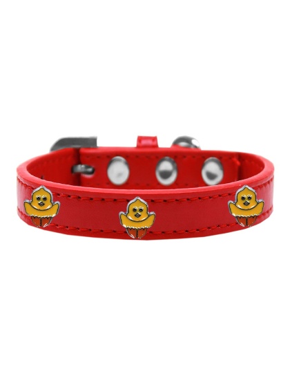 Chickadee Widget Dog Collar Red Size 10