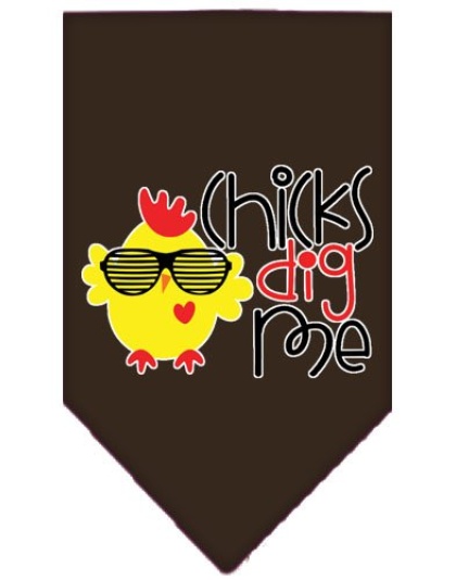 Chicks Dig Me Screen Print Pet Bandana Cocoa Large