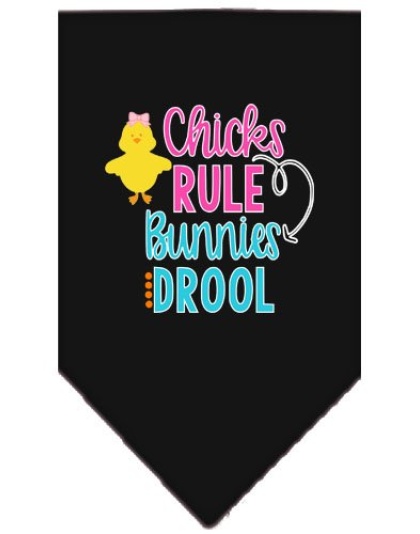 Chicks Rule Screen Print Bandana Black Large