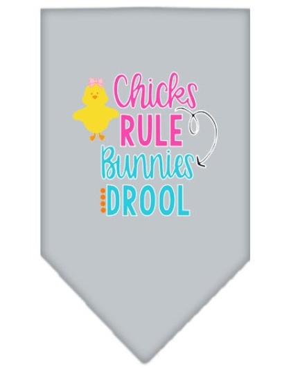 Chicks Rule Screen Print Bandana Grey Large