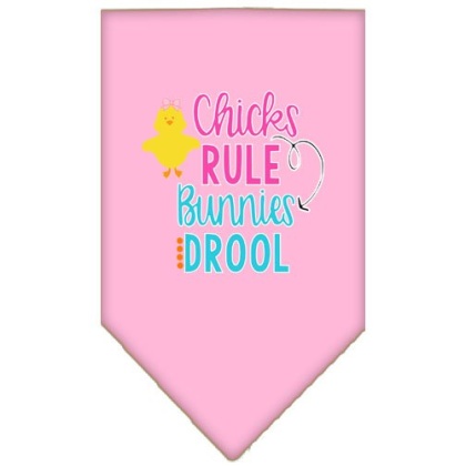 Chicks Rule Screen Print Bandana Light Pink Large