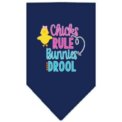 Chicks Rule Screen Print Bandana Navy Blue large