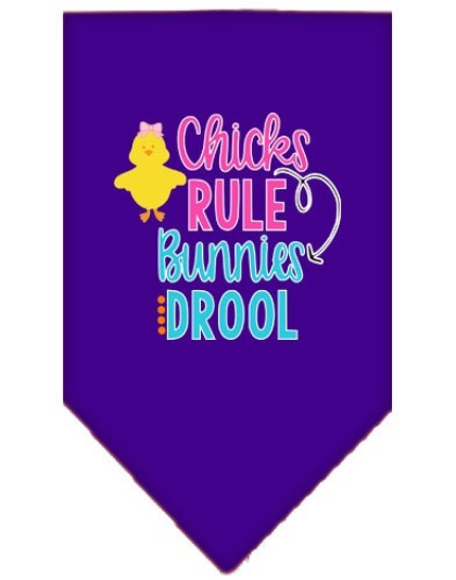 Chicks Rule Screen Print Bandana Purple Large