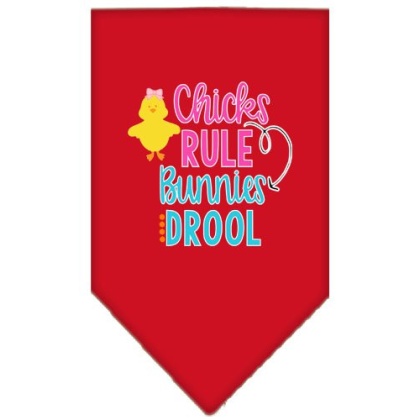 Chicks Rule Screen Print Bandana Red Large