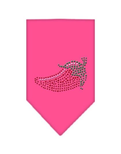 Chili Pepper Rhinestone Bandana Bright Pink Large